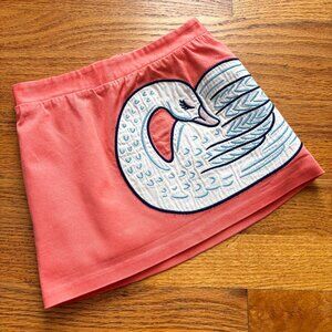 Genuine Kids by Oshkosh peach pink/coral red swan applique skirt w/liner, 3T